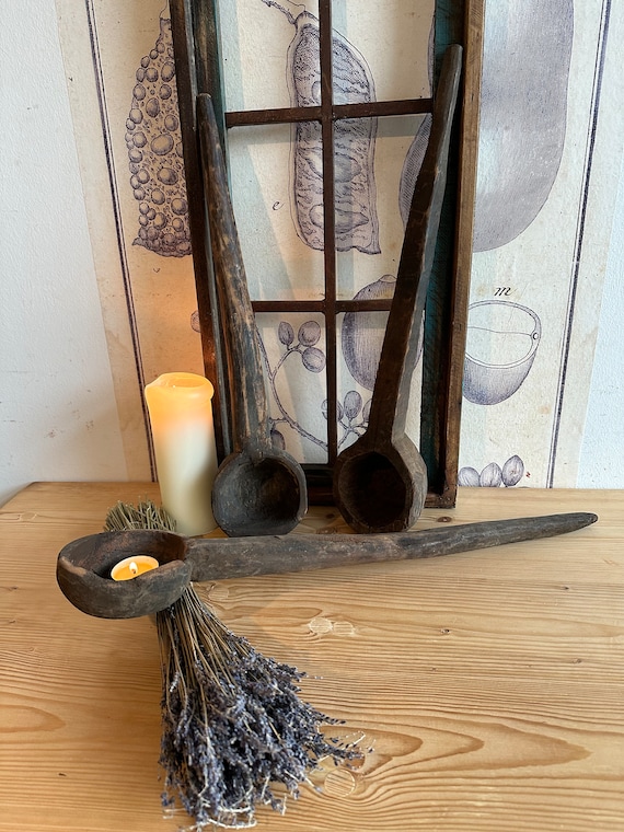old antique wooden spoon decoration vintage