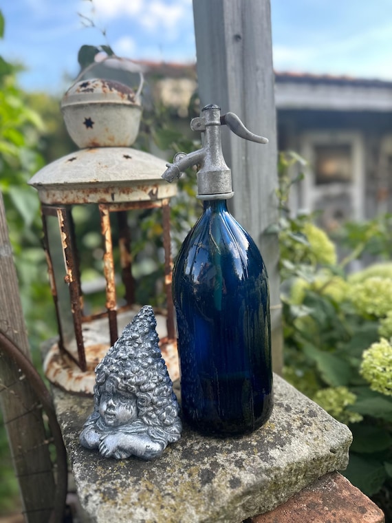 Old antique bottles siphon bottle decoration vintage blue