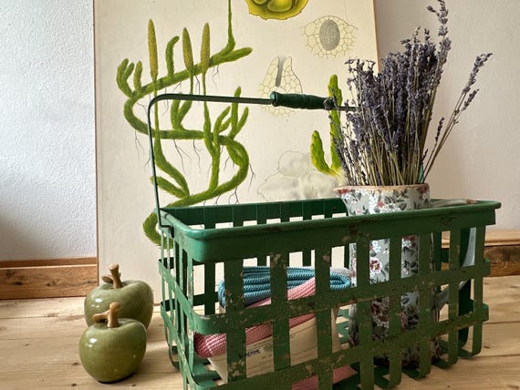 Wire Basket Iron Basket Hanging Basket Vintage Storage Basket Metal Basket