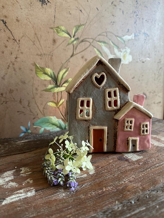 Light House Ceramic House Candle House Vintage