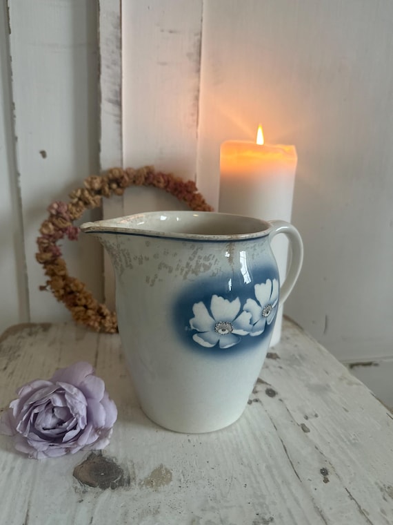 Old antique jug pitcher in a set Swedish ceramic vintage