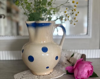 Old antique jug ceramic Hungarian vintage ceramic jug granite