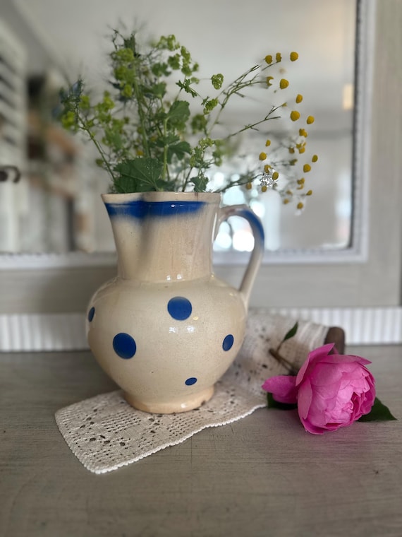 Old antique jug ceramic Hungarian vintage ceramic jug granite