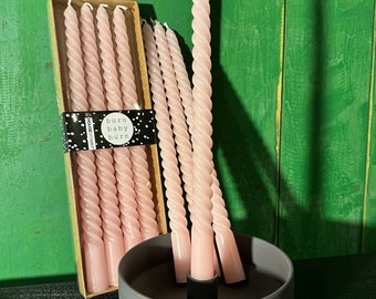 Kerzen Stabkerzen gedreht rosa 4er Pack