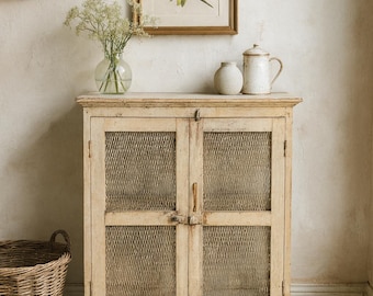 Vetrina antica vintage in legno, mobile, cassettiera, armadio