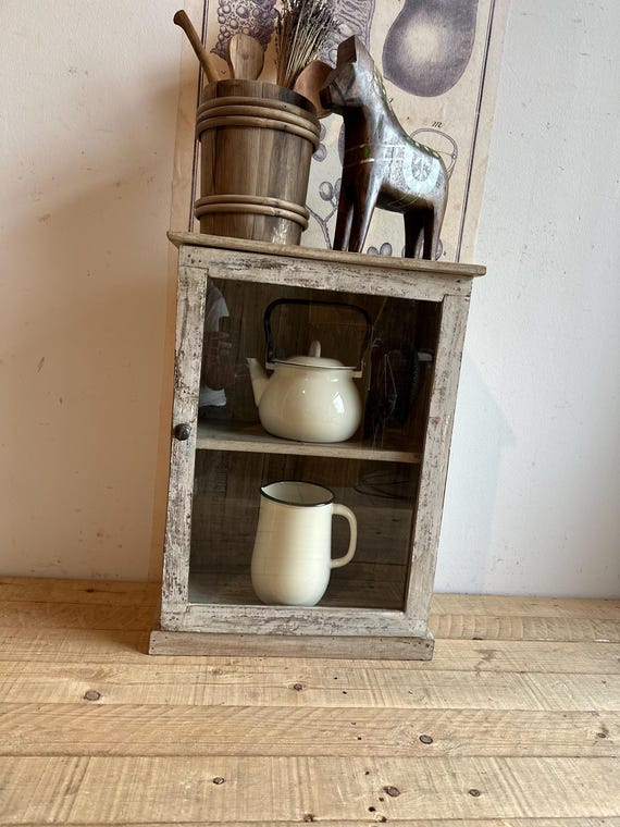 Display cabinet, wall cabinet, hanging display case, furniture, glass display case, shelf cabinet, antique finish