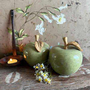 Apple ceramic apple decorative apple ceramic handmade decoration vintage