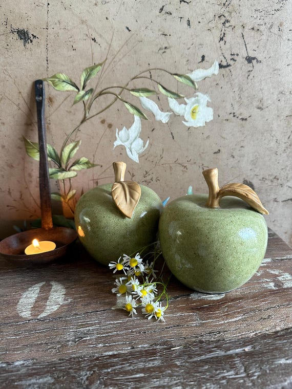 Apple ceramic apple decorative apple ceramic handmade decoration vintage