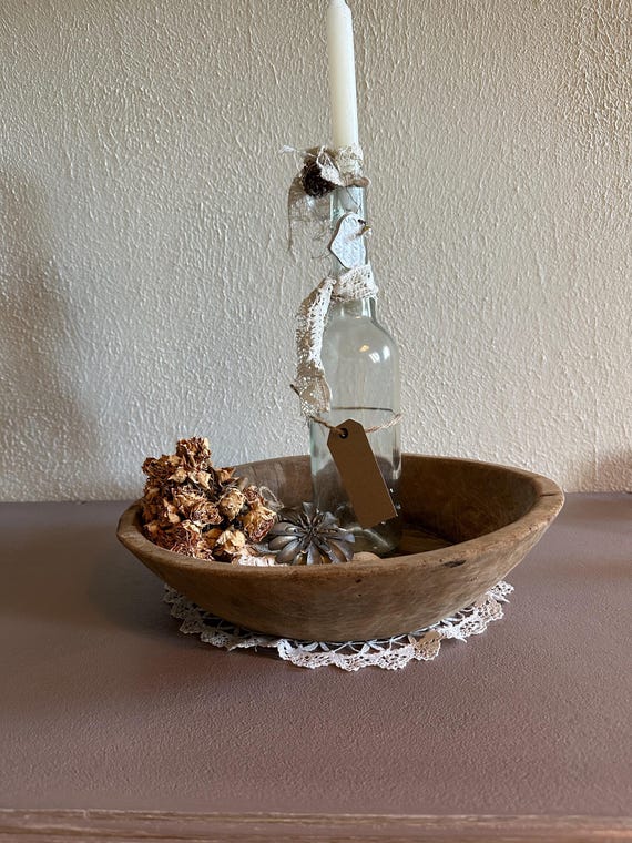 Wooden bowl Holzmulle old wood antique finish