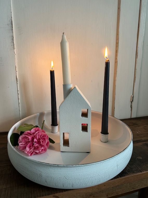Wooden house candle house candle holder decoration vintage