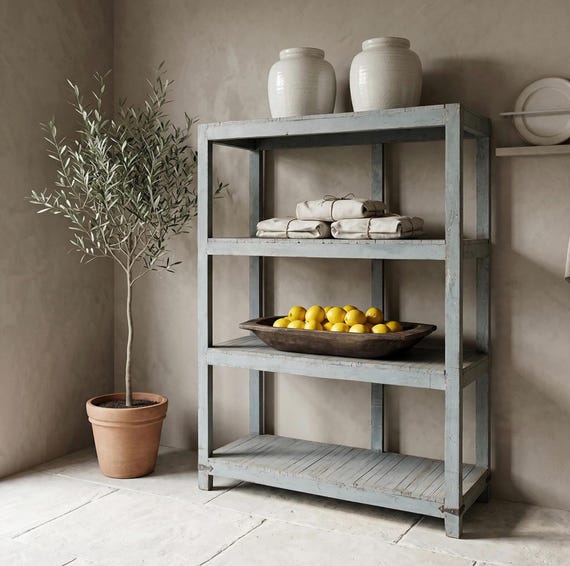 XL shelf, shelving unit, antique finish wooden shelf, vintage furniture
