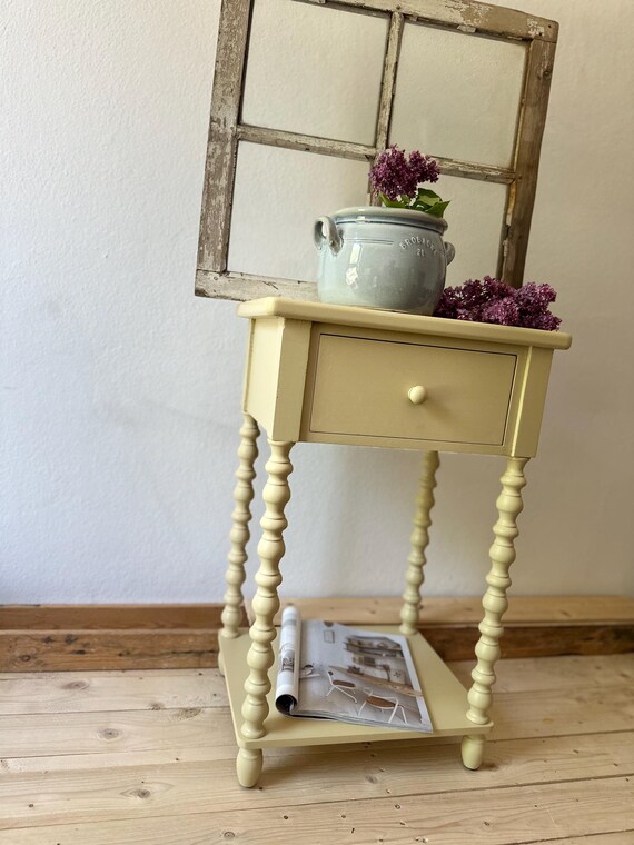 Stool side table antique finish bench furniture vintage shabby