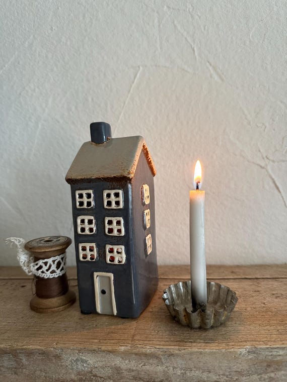 Light House Ceramic House Candle House Vintage