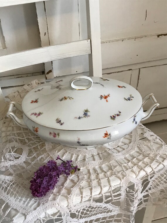 Old antique tureen template plate in the Bavaria Porcelain Vintage set