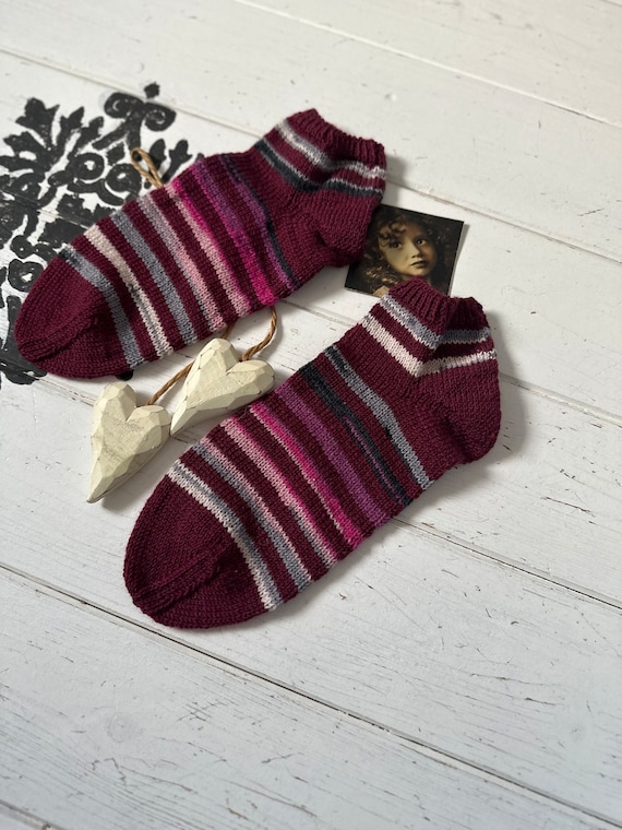 Knitted socks handmade stockings sneaker socks wool socks