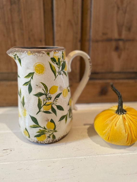 On old on antique jug ceramic jug decoration vintage