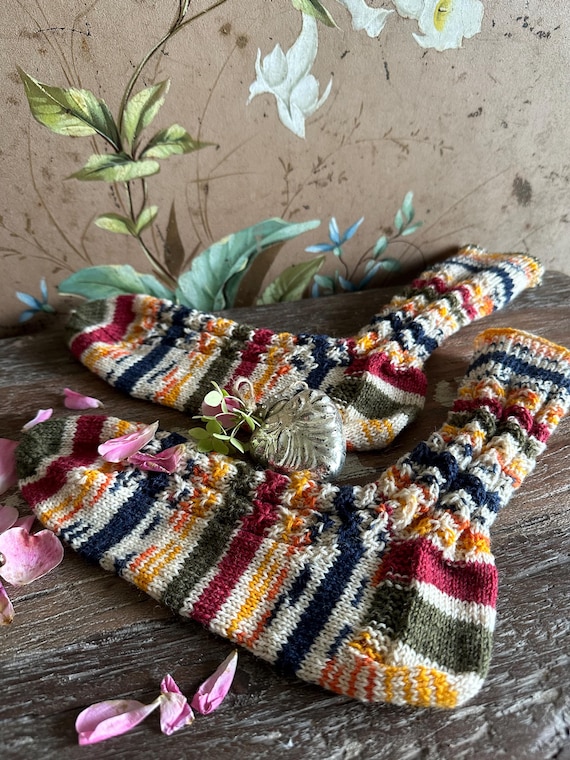 Knitted socks, handmade stockings, wool socks