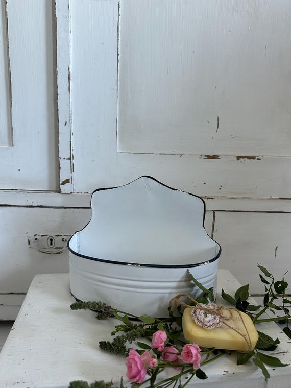 Soap dish storage bowl hanging bowl enamel decoration garden shabby