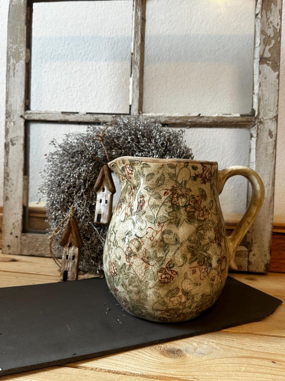 Jug ceramic jug decoration vintage antique finish jug