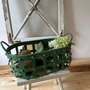 Wire Basket Iron Basket Hanging Basket Vintage Storage Basket Metal Basket