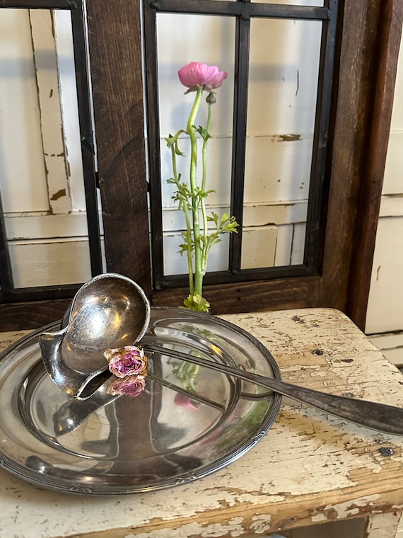 Old antique ladle sauce ladle cutlery vintage decorative shabby