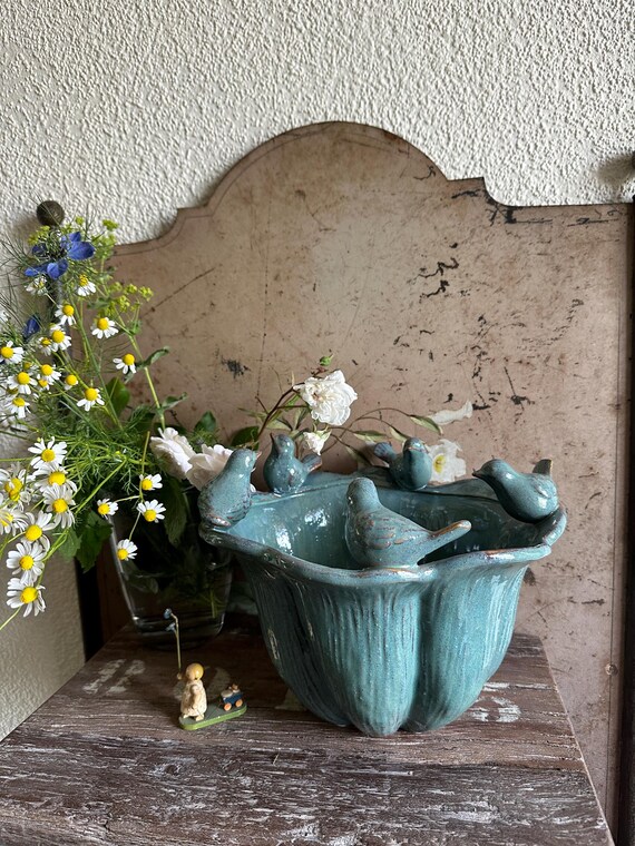 Bird bowl water bowl for birds garden ceramic bowl water trough bird bath