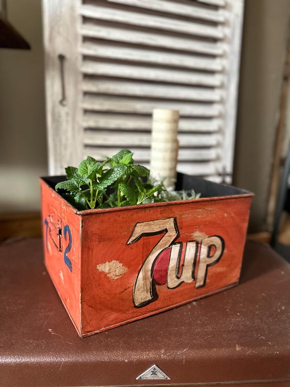 Old antique tin box metal box storage industrial style box metal