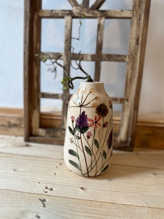 Vase ceramic vase flower vase decoration vintage Swedish pattern water jug