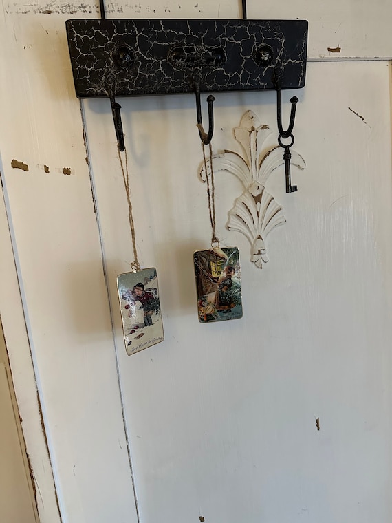 Hook rack, coat rack, metal strip, vintage
