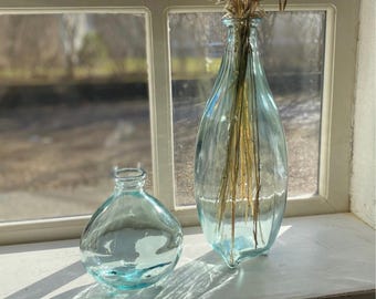 Vase green glass glass bottles glass vase decoration vintage