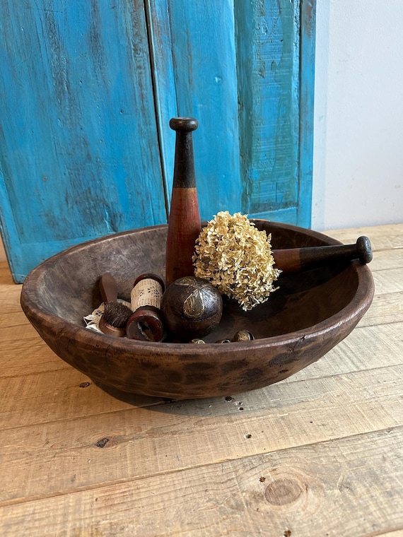 Wooden bowl, old wood, antique finish