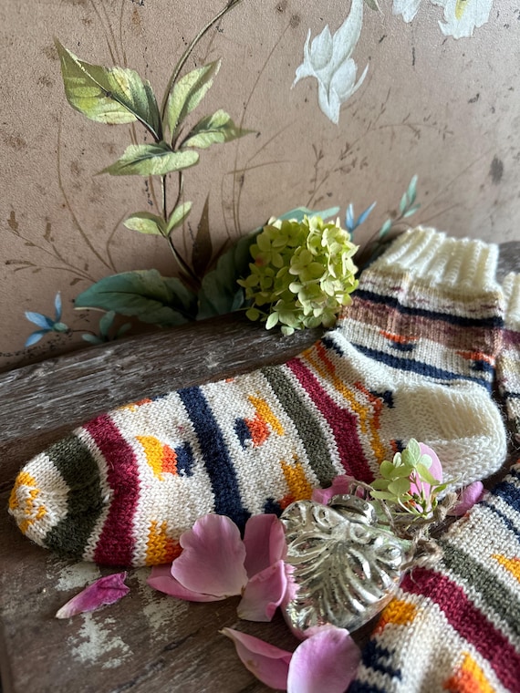 Knitted socks, handmade stockings, wool socks