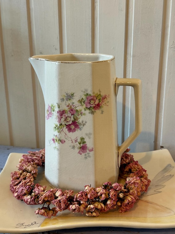 Old antique jug ceramic Swedish vintage ceramic jug Geffle
