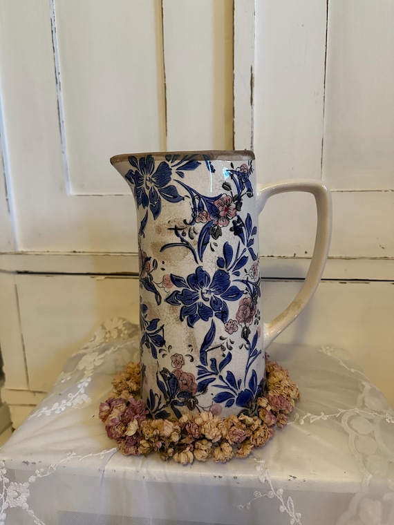 Jug ceramic jug decoration vintage antique finish jug