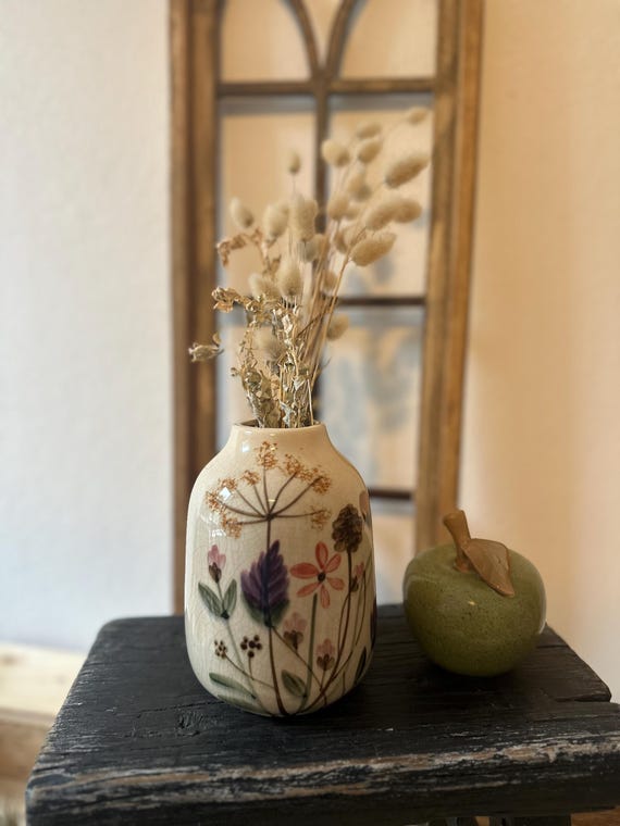 Vase ceramic vase flower vase decoration vintage Swedish pattern water jug