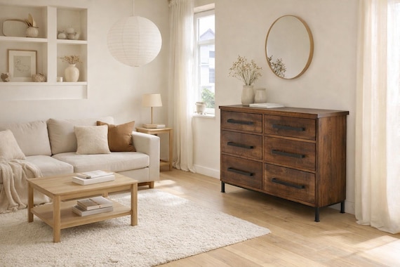 Chest of drawers, industrial style furniture, wooden chest of drawers, antique finish furniture