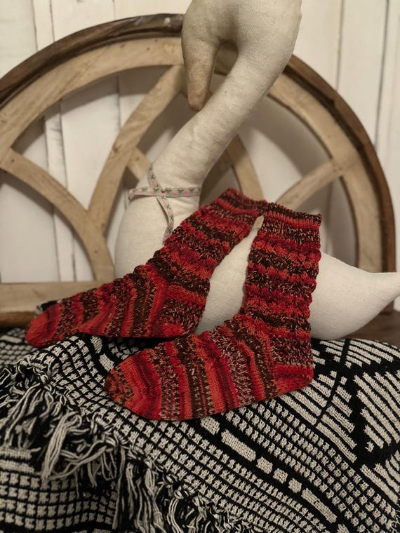 Knitted socks Handcrafted stockings Wool socks