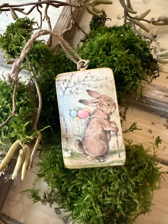 Metal Pendant Easter Easter Decoration Pendant Vintage Decoration