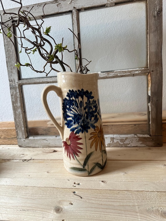 Jug ceramic jug decoration vintage Swedish pattern water jug