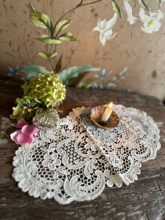 Tablecloths Plauen lace tablecloth handmade oval tablecloths in a set of 2 pieces