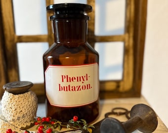 Old antique apothecary bottles, glass bottles, vintage