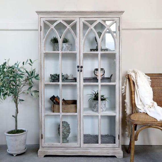 Display cabinet, showcase, buffet cabinet, furniture, chest of drawers, cupboard, antique finish