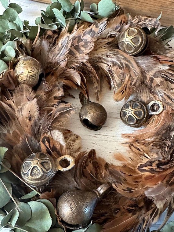 Brass bell, old antique iron bell, vintage decoration, shabby chic