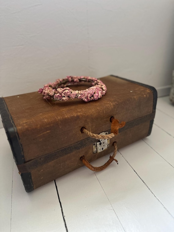 Old antique suitcase vintage storage shabby