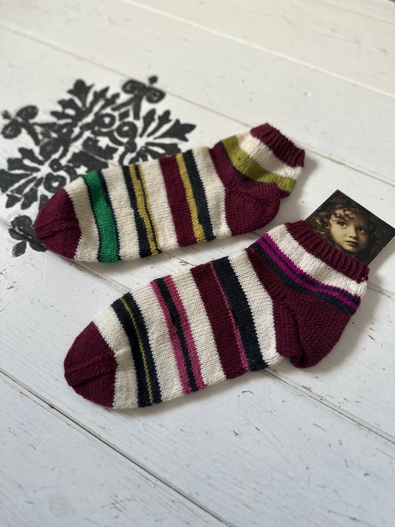 Knitted socks handmade stockings sneaker socks wool socks