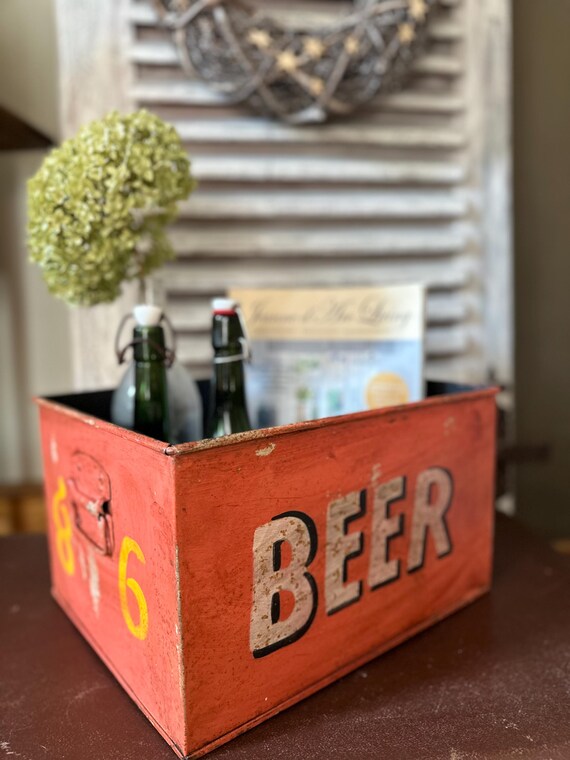 Old antique tin box metal box storage industrial style box metal