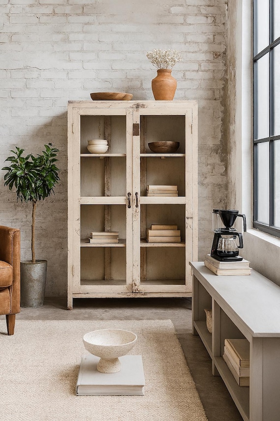 Display cabinet antique finish vintage glass display cabinet furniture chest of drawers cabinet