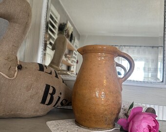 Old antique jug ceramic clay jug vase decoration vintage brown
