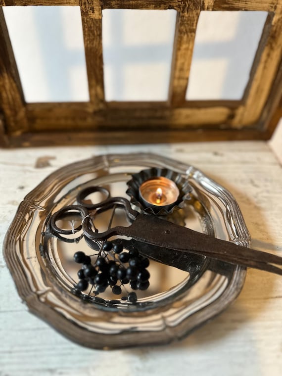 Old antique plates silver plate tray vintage decoration shabby