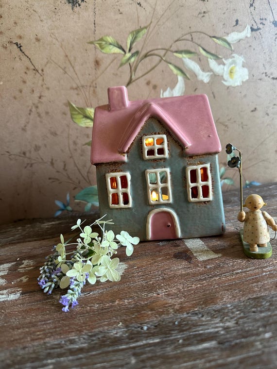 Light House Ceramic House Candle House Vintage